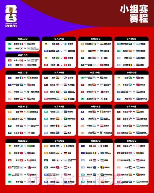 2026世界杯小组赛赛程在哪里看